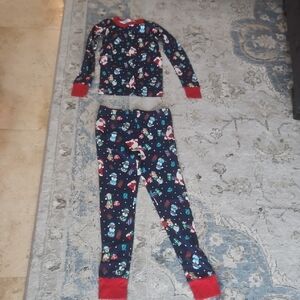Lands End Kids Festive Pajama Set - Navy and Red